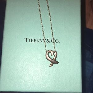 Tiffany cross heart silver necklace